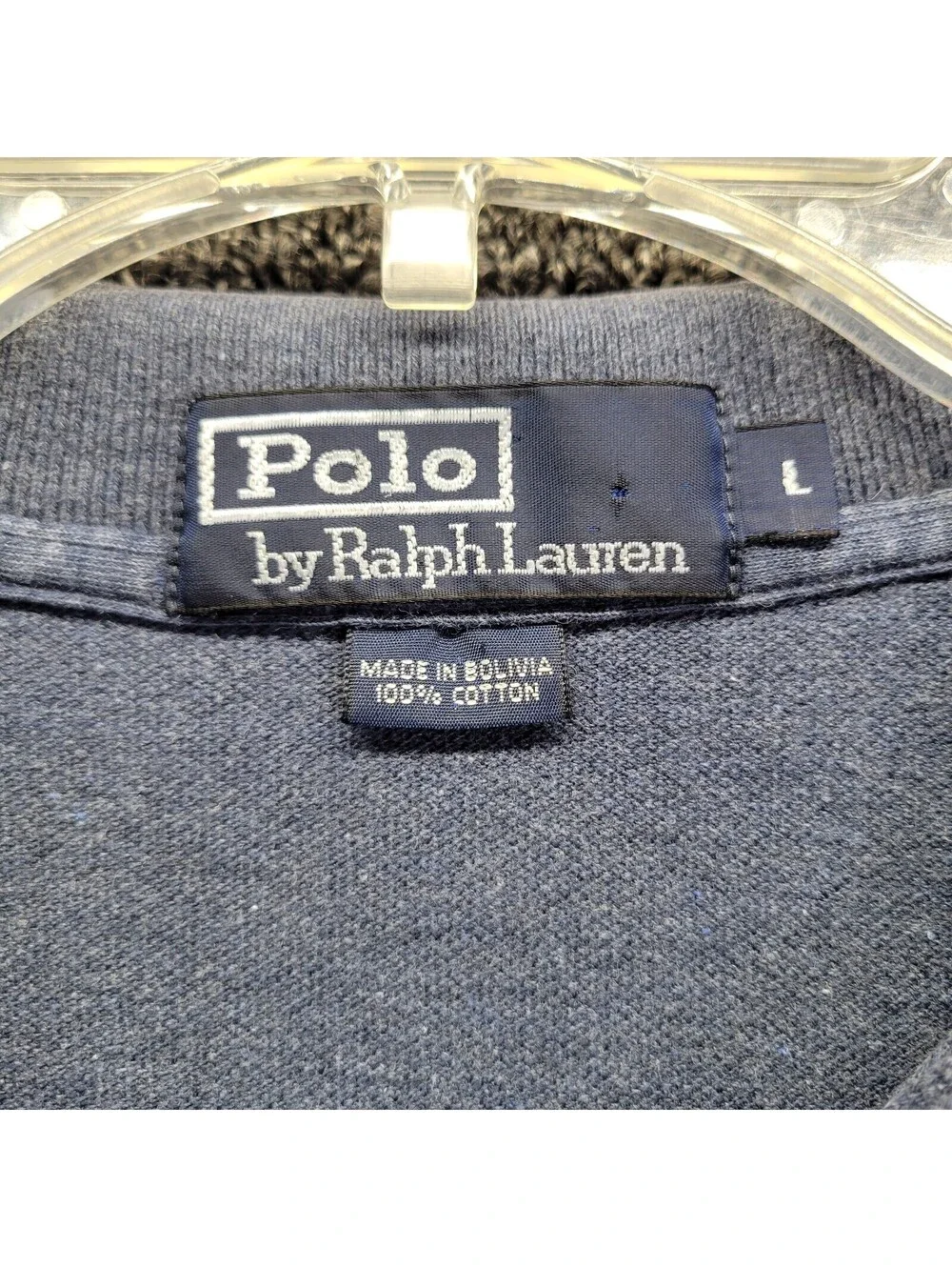 VTG Polo Ralph Lauren Men Shirt L Blue Short Sleeve Polo Casual
